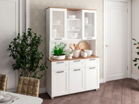 Буфет Катерини (дуб бельмунд/белое дерево) в Тикси - tiksi.mebel-nsk.ru | фото