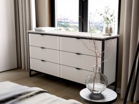 Комод 6 ящиков Нора (персидский жемчуг) в Тикси - tiksi.mebel-nsk.ru | фото