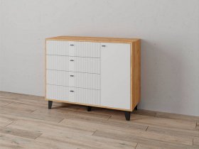 Комод «Катрин-13» (дуб крафт золотой/карбон фарфор) в Тикси - tiksi.mebel-nsk.ru | фото