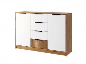 Комод КМ-002 Ивис (дуб крафт золотой/белый) в Тикси - tiksi.mebel-nsk.ru | фото