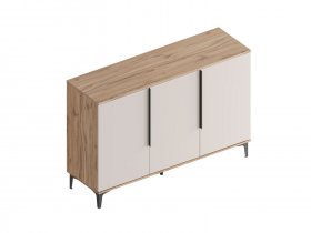 Комод трехстворчатый Сицилия (дуб альпийский/тефия) в Тикси - tiksi.mebel-nsk.ru | фото