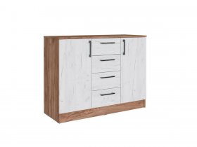 Комод Вегас (дуб крафт табачный/дуб крафт белый) в Тикси - tiksi.mebel-nsk.ru | фото