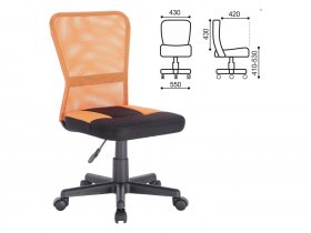 Кресло компактное BRABIX Smart MG-313, без подлокотников, комбинированное, черное/оранжевое в Тикси - tiksi.mebel-nsk.ru | фото