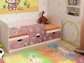 Кровать детская с ящиками 1,86 Минима Hello Kitty в Тикси - tiksi.mebel-nsk.ru | фото