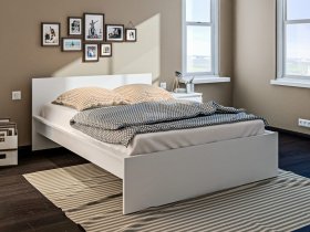 Кровать двуспальная 1,4м Леон СБ-3368 (белый) в Тикси - tiksi.mebel-nsk.ru | фото