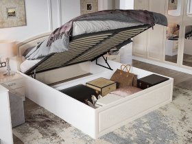 Кровать двуспальная 1,6 м Венеция КРМП-160 с подъемным механизмом в Тикси - tiksi.mebel-nsk.ru | фото