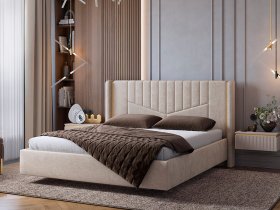 Кровать двуспальная 1,6м Диор (кашемир суфле (велюр)) в Тикси - tiksi.mebel-nsk.ru | фото