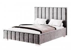 Кровать двуспальная с под.мех. 1,6м Мирабель (графит) в Тикси - tiksi.mebel-nsk.ru | фото