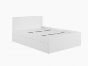 Кровать двуспальная с ящиками 1,4м Мадера-М1400 (белый) в Тикси - tiksi.mebel-nsk.ru | фото