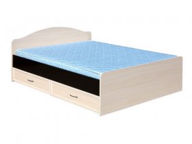 Кровать  двуспальная с ящиками 1,6м-1 (круглая спинка) в Тикси - tiksi.mebel-nsk.ru | фото