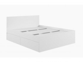 Кровать двуспальная с ящиками 1,6м Мадера-М1600 (белый) в Тикси - tiksi.mebel-nsk.ru | фото