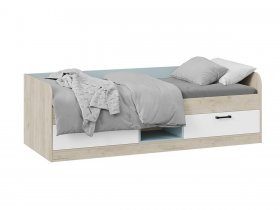 Кровать комбинированная «Оливер» Тип 1 401.003.000 (дуб крафт серый/белый/серо-голубой) в Тикси - tiksi.mebel-nsk.ru | фото