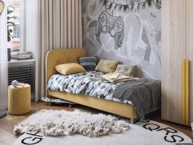 Кровать односпальная Лео 0,9 м в Тикси - tiksi.mebel-nsk.ru | фото