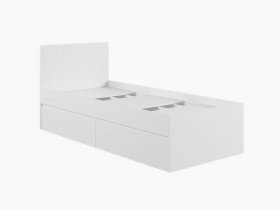 Кровать односпальная с ящиками 0,9м Мадера-М900 (белый) в Тикси - tiksi.mebel-nsk.ru | фото