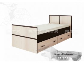 Кровать односпальная с ящиками 0,9м Сакура (BTS) в Тикси - tiksi.mebel-nsk.ru | фото