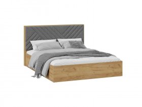 Кровать с ортопед. основ. и подъем. мех. «Хилтон» Тип 1(дуб крафт золотой/серый велюр) в Тикси - tiksi.mebel-nsk.ru | фото
