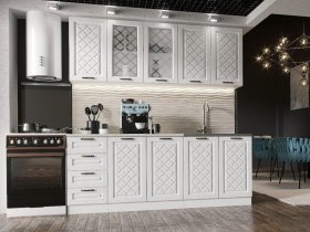 Кухонный гарнитур Агава 2,0 м (акация белая) в Тикси - tiksi.mebel-nsk.ru | фото