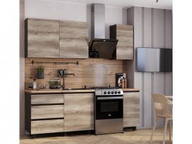 Кухонный гарнитур Энигма 1,6м (венге/дуб каньон) в Тикси - tiksi.mebel-nsk.ru | фото