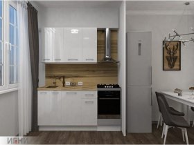 Кухонный гарнитур МДФ Выгодно и точка 1,5 м (белый глянец) в Тикси - tiksi.mebel-nsk.ru | фото