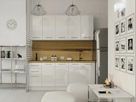 Кухонный гарнитур МДФ Выгодно и точка 2,0 м (белый глянец) в Тикси - tiksi.mebel-nsk.ru | фото