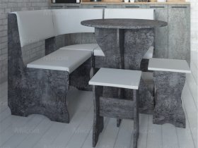 Кухонный уголок Лотос  (цемент темный к/з White) в Тикси - tiksi.mebel-nsk.ru | фото