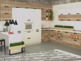 Модульная кухня Фиджи 2,3м (крафт) в Тикси - tiksi.mebel-nsk.ru | фото