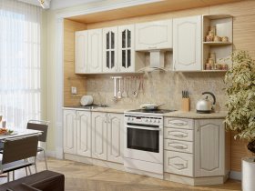 Модульная кухня Классика-1 (дуб молочный) в Тикси - tiksi.mebel-nsk.ru | фото