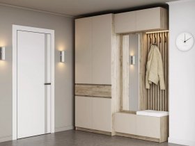 Модульная прихожая Бостон (дуб крафт серый/кашемир) в Тикси - tiksi.mebel-nsk.ru | фото