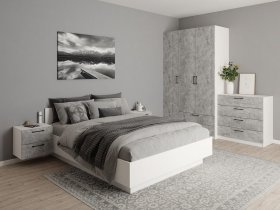 Модульная спальня Гамма (белый/цемент) в Тикси - tiksi.mebel-nsk.ru | фото