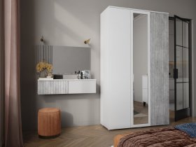 Модульная спальня Ливерпуль (белый/бетон светлый) в Тикси - tiksi.mebel-nsk.ru | фото