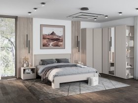 Модульная спальня Люмо (кашемир) в Тикси - tiksi.mebel-nsk.ru | фото