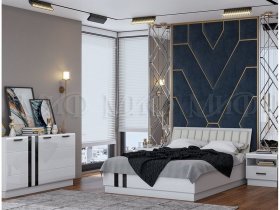 Модульная спальня Магнолия  (белый глянец) в Тикси - tiksi.mebel-nsk.ru | фото