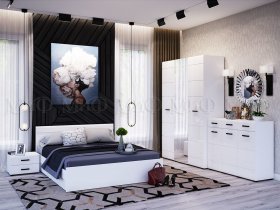 Модульная спальня Нэнси NEW в Тикси - tiksi.mebel-nsk.ru | фото