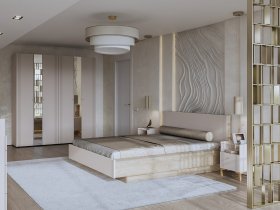 Модульная спальня Одетта (дуб эндгрей/меланж) в Тикси - tiksi.mebel-nsk.ru | фото