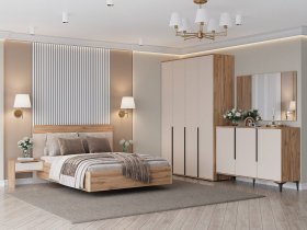 Модульная спальня Сицилия (дуб альпийский/тефия) в Тикси - tiksi.mebel-nsk.ru | фото