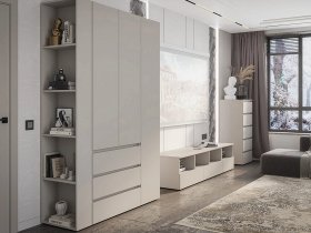 Модульная стенка Люмо (кашемир) в Тикси - tiksi.mebel-nsk.ru | фото