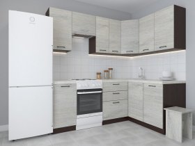 Модульная угловая кухня 1,4м*2,1м Лада (пикард) в Тикси - tiksi.mebel-nsk.ru | фото