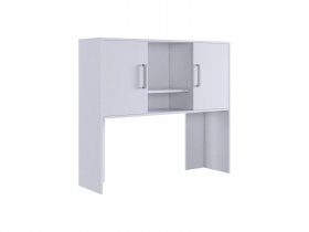 Надстройка стола компьютерного 1200 Лайт-2 (белый/белый) в Тикси - tiksi.mebel-nsk.ru | фото