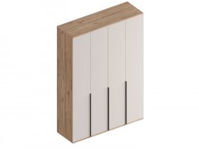 Шкаф 4-ств Сицилия (дуб альпийский/тефия) в Тикси - tiksi.mebel-nsk.ru | фото
