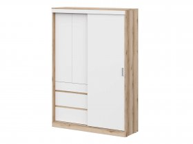 Шкаф-купе (1,5м) Брауни (дуб делано/белый) в Тикси - tiksi.mebel-nsk.ru | фото