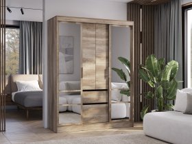 Шкаф-купе ШКК-06 Энигма (венге/дуб каньон) в Тикси - tiksi.mebel-nsk.ru | фото