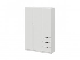 Шкаф трехстворчатый с ящиками ШК-22 (белый) в Тикси - tiksi.mebel-nsk.ru | фото