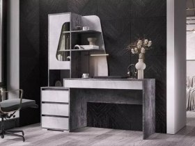 Стол компьютерный Пифагор (цемент темный/цемент светлый) в Тикси - tiksi.mebel-nsk.ru | фото