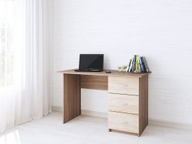 Стол письменный Сити-1 (ясень шимо темный/дуб сонома) в Тикси - tiksi.mebel-nsk.ru | фото