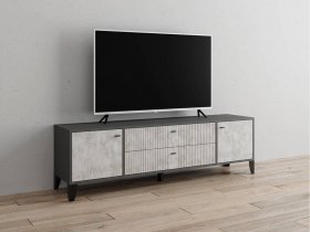 Тумба под ТВ Парус-10 (графит/мальта) в Тикси - tiksi.mebel-nsk.ru | фото