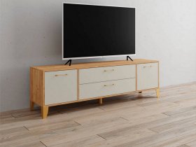 Тумба под ТВ Парус-13 (дуб крафт золотой/кашемир) в Тикси - tiksi.mebel-nsk.ru | фото