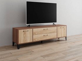 Тумба под ТВ Парус-13 (ясень шимо темный/дуб сонома) в Тикси - tiksi.mebel-nsk.ru | фото