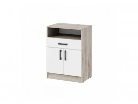 Тумба ТБ-1 Вега (дуб крафт серый/белый) в Тикси - tiksi.mebel-nsk.ru | фото